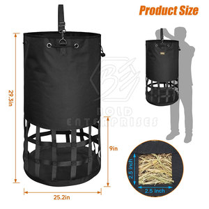 Bolsa de heno duradera para caballos con cierre seguro y material de nailon resistente al desgarro, bolsa de heno multiusos para caballos - Product Image 3