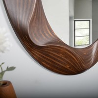 MDF Wood Iron & Mirror Modern Design Decorative Wooden Mirror with Live Edge Wood Detail Customizable Color