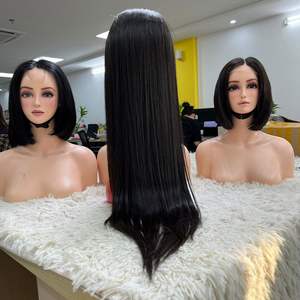 2024 vente chaude HD pour dentelle frontale perruque cheveux vierges pleine dentelle perruques pour les femmes noires os droit - Product Image 1