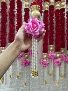 พวงมาลัยผ้าดอกไม้สำหรับงานแต่งงานงานแต่งงานเดือนรอมฎอนของตกแต่งงานปาร์ตี้ฮาลเมเนดี้พวงมาลางานแต่งงานพระพิฆเนศ - Product Image 5