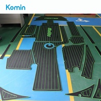 Komin Tapis de terrasse de bateau en faux teck en mousse EVA de taille personnalisée pour Malibu 22 VLX
