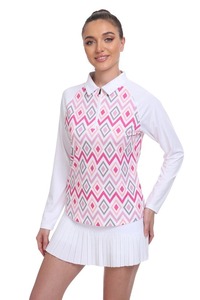 Polo de golf zippé à manches longues travail Camping voyage pull vente chaude respirant nouvelles femmes polos RRI-WPS-26 - Product Image 5