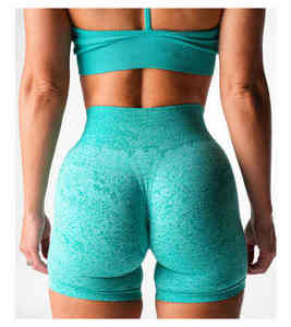 2025 New Arrival High Waist Women's Sports <b>Shorts</b> Custom Logo Solid Digital Seamless Gym Workout Fitness Yoga Running Training - Product Image 1