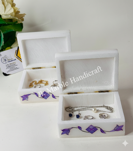 Handcrafted Bone Inlay Natural Marble Jewelry <b>Box</b> Floral Pattern Rectangle Shape Customized Style-Thanksgiving Gift - Product Image 6