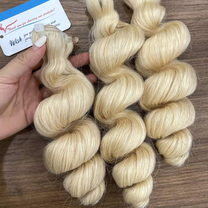 VENTE FLASH!!! Paquets de cheveux bruts vietnamiens Machine trame Extension de cheveux vapeur lâche vague couleur #613 grand en Stock - Product Image 1