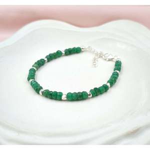 925 Sterling Silver Fine Charm <b>Bracelet</b> with Emerald Corundum Elegant and Luxurious Accessory - Product Image 5