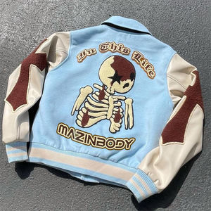 Customize Logo Chenille Embroidery Patchwork Winter Jacket Streetwear Bomber Letterman Men's Varsity Jacket 2025 - Product Image 2