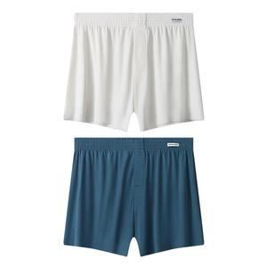 Shorts de nuit pour homme grande taille, taille haute élastique, style vintage, en tricot polyester/coton - Respirant et écologique - Product Image 4