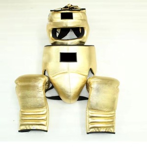 Equipo de boxeo profesional hecho a mano, guantes 100% de cuero genuino, protector de cabeza, protector de entrepierna, kit de entrenamiento y sparring para adultos - Product Image 6
