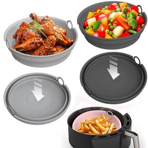 For Foldable Round Baking Tray High-Temperature Resistant Air Fryer Inner Tray <b>Silicone</b> <b>Mat</b> - Product Image 3