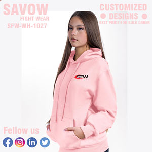 Sweats à capuche pour femmes pulls surdimensionnés en coton sweats à capuche courts Streetwear vestes polaires vêtements de sport personnalisés - Product Image 4