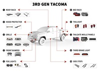 Gobison 2024 ABS Mesh Car Topo Grill Grille de pare-chocs avant pour Toyota Tacoma Grill pour TRD PRO