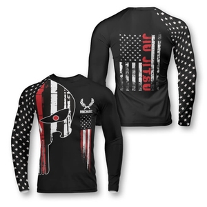 เสื้อแรชการ์ดแขนยาวสำหรับเล่นเซิร์ฟ BJJ ยิมและกีฬากลางแจ้งผลิตจากโรงงาน Oem/odm ผ้ายืดและเย็บแบบแบน - Product Image 4