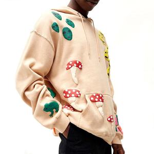 2024 Custom Men's 100% Cotton Pullover Hoodies Heavy <b>Weight</b> High Quality Puff Printing Oversized Streetwear Winter Plain Dyed - Product Image 2