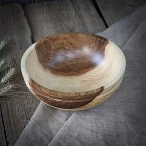 SU CUENCO-FRUTERO TALLADO DE MADERA REAL NATURAL, Cuenco de madera decorativo para mesa, oficina, decoración del hogar, utensilios de cocina - Product Image 2