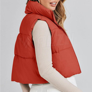Ropa cómoda Mejor diseño Buena calidad Crop Top Puffer Chaleco Ligero Crop Top Puffer Chaleco - Product Image 3