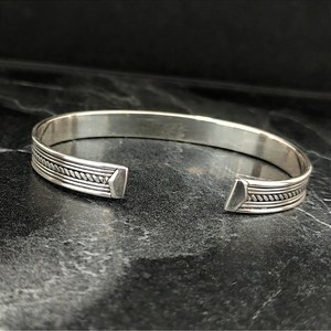 Handmade 925 Sterling <b>Silver</b> Patterned <b>Cuff</b> <b>Bracelet</b> Adjustable Men's Fashion Accessory Christmas Day Gift - Product Image 6