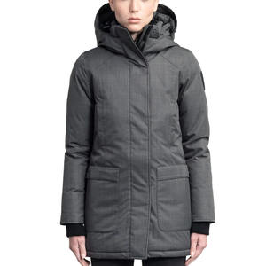 Latest Design Custom Steel Grey Women's Knitted Breathable Hooded Furless Quilted Winter Parka & Puffer Jacket - Product Image 1