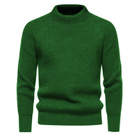 Pull à col rond OEM Anti-rétrécissement Imprimé jacquard Design personnalisé Pulls pour hommes 100% coton Logo avant Hiver Séchage rapide
