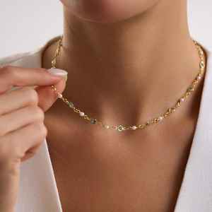 Collier de perles d'aquamarine, chaîne en verre, bijoux en pierres précieuses, collier élégant à la mode, cadeau pour femmes, cadeau de demoiselle d'honneur - Product Image 4