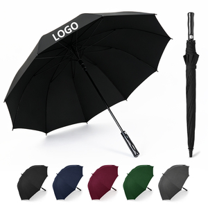 Parapluie Automatique Professionnel à Couche Unique, Diamètre 128 cm, Cadre en Fibre de Verre Robuste 14 mm, 10 Baleines, Résistant au Vent 45 mph, Tissu Pongee, Logo Personnalisé - Product Image 1