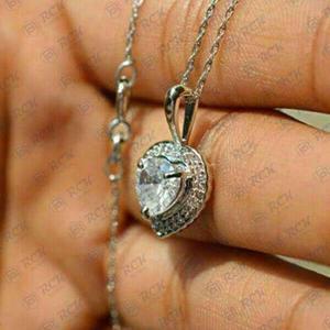 1,00 CTW corazón corte Moissanite colgante collar para mujer mínimo delicado diamante aniversario regalo corazón corte Halo diseño - Product Image 4
