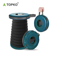 TOPKO Table de camping lumineuse portable de haute qualité pour barbecue de pique-nique 1 table avec 2 tabourets