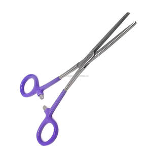 Pinza Hemostática Medivolve de 7 Pulgadas, Recta, Mango Morado con Agarre de Vinilo, Acero Alemán, Manual, Reutilizable, Grado Médico Quirúrgico - Product Image 2