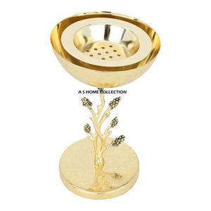 Parfum de maison Design en forme de fleur dorée avec couvercle Décoration intérieure Bakhoor Brûleurs d'encens arabes Fournitures - Product Image 4