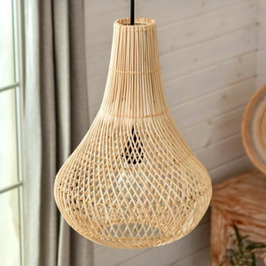 Abat-jour suspendu en rotin de style Boho fabricant en gros luminaire en osier de bambou tissé à la main du Vietnam - Product Image 5