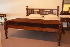 Woden King/ Queen Size Houten Bed Voor Hotelkamer En Woningmeubilair/Slaapkamermeubilair In Oud Teakhout Materiaal