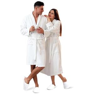 Albornoz de Seda de Bambú para Mujer, Ropa de Dormir Unisex, Bata de Baño Ligera de 100% Algodón para Spa y Hotel - Product Image 1