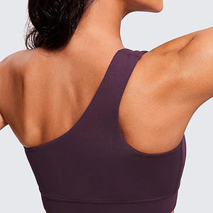 Venta al por mayor de alta calidad gimnasio Fitness Wear OEM servicios personalizados Venta caliente Yoga Wear un hombro Crop Sports Bra - Product Image 5