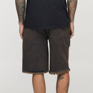 High Quality Streetwear distressed Washed Denim <b>Jort</b> for man wholesale Manufacturer Custom <b>Baggy</b> breathable Blank men's shorts - Product Image 5