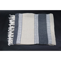 Plaid rayé 100 % coton de haute qualité, écologique, taille et logo personnalisables, design moderne toutes saisons, respirant.