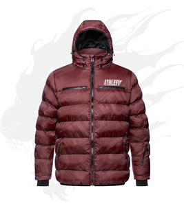Athlefit Veste matelassée à capuche personnalisée pour hommes Veste universitaire en duvet coupe-vent à bulle zippée Design décontracté grande taille - Product Image 3