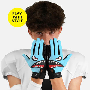 Guantes de Fútbol Americano Antideslizantes de Alto Brillo con Palma Adhesiva, Guantes de Fútbol Americano Transpirables Antideslizantes Personalizados OEM al por Mayor - Product Image 4