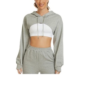 Sudadera corta con capucha personalizada para mujer, sudaderas y sudaderas informales para mujer, Sudadera con capucha extragrande para mujer de BD - Product Image 3