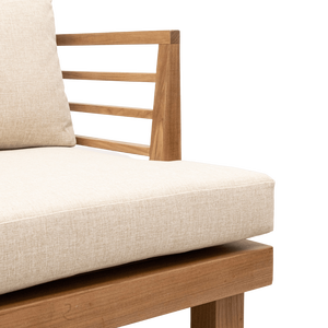 Chaise longue de patio minimaliste en teck canapé de jardin extérieur - Product Image 5