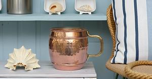 Copper Ring Shaped and Brass Handle Mug Design Moscow Mule Beer Mug <b>Cup</b>, Best for Beer Cocktail Parties And Gifts - Product Image 3