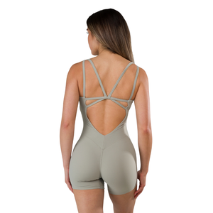 Combinaison de sport à bretelles pour femmes, une pièce, short, combinaison extensible, compression, gym, yoga, entraînement, vêtements de sport - Product Image 3