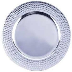 Plaque de chargeur de luxe en acier inoxydable martelé, plaque de chargeur bohème, plaque de chargeur de mariage - Product Image 1