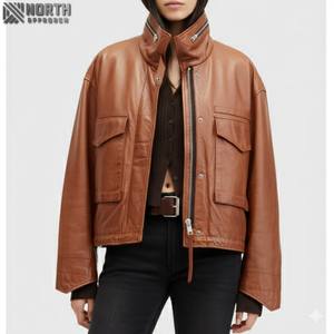 Chaquetas transpirables de cuero genuino para mujer de punto de invierno de alta calidad al por mayor 2025 servicio OEM personalizado - Product Image 1