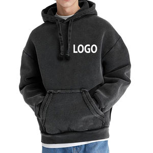 Sweat à capuche respirant en éponge française Logo personnalisé Streetwear mode lourd et surdimensionné vente en gros personnalisé avec logo - Product Image 4