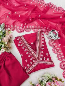 Premium Designer Readymade bordado indio paquistaní Kurtis moda dibujado a mano impresión Salwar para adultos - Product Image 5