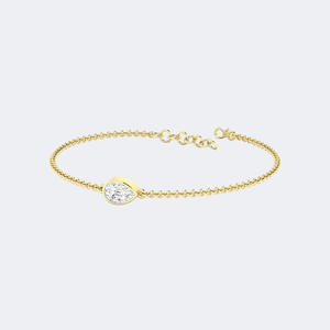 0.70CTW Pear Cut Bezel Set Diamond Station <b>Bracelet</b> Lab Grown Diamond D E F Color VVS VS <b>Gold</b> <b>White</b> Rose <b>Gold</b> Women Jewelry - Product Image 3