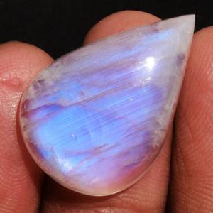 Magnifique Pierre de Lune Arc-en-ciel Naturelle Bleue Scintillante en Forme de Poire 25x17x6 MM pour Fabrication de Bijoux, Pierre Précieuse Aide au SPM - Product Image 4
