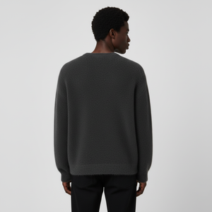 Wholesale ODM <b>Men's</b> Long Sleeve Black 100% Cotton Knitted Pullover <b>Sweater</b> Crew Neck Jacquard Knit Custom Front Winter Shirt - Product Image 6