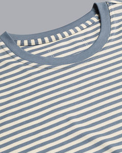 T-shirt à col rond rayé T-shirt à rayures pour hommes T-shirt à col rond avec poche plaquée - Product Image 1