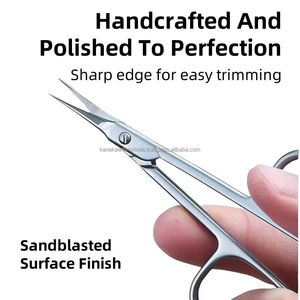 Tijeras Rusas de Precisión para Cutículas, Manicura, Cejas y Piel Seca, de Acero Inoxidable, con Hoja Curva Extra Fina - Product Image 3